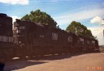 N&W 4144 follows a pair of GP50's headed west